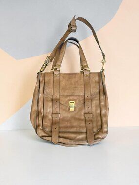 PROENZA SCHOULER PS1 Leather Buckled Flap Tote Bag Satchel Handbag